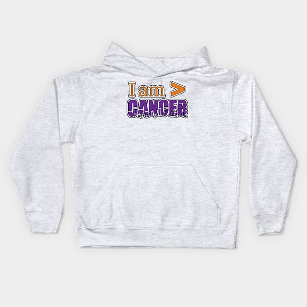 I am Greater Than Cancer Kids Hoodie by YOPD Artist